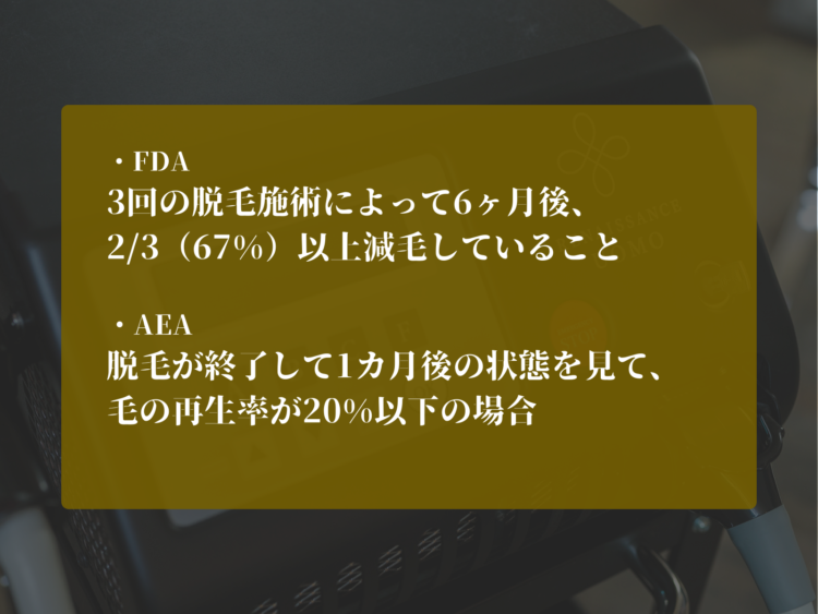 永久脱毛の定義